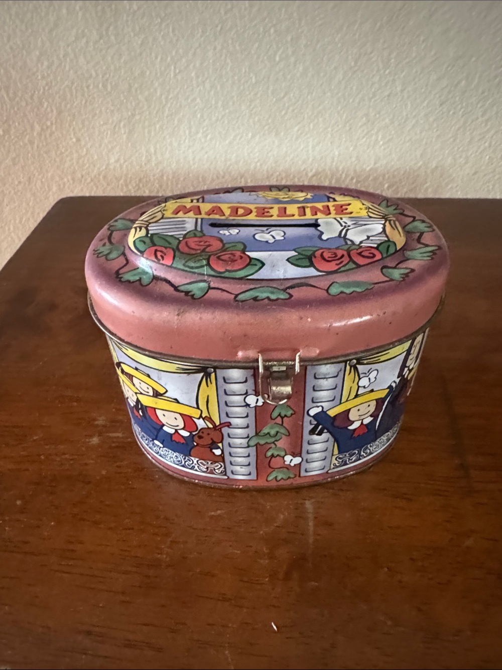 Vintage Madeline Schylling Metal Tin Coin Piggy Bank Box 2000